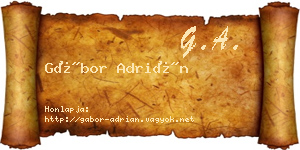 Gábor Adrián névjegykártya